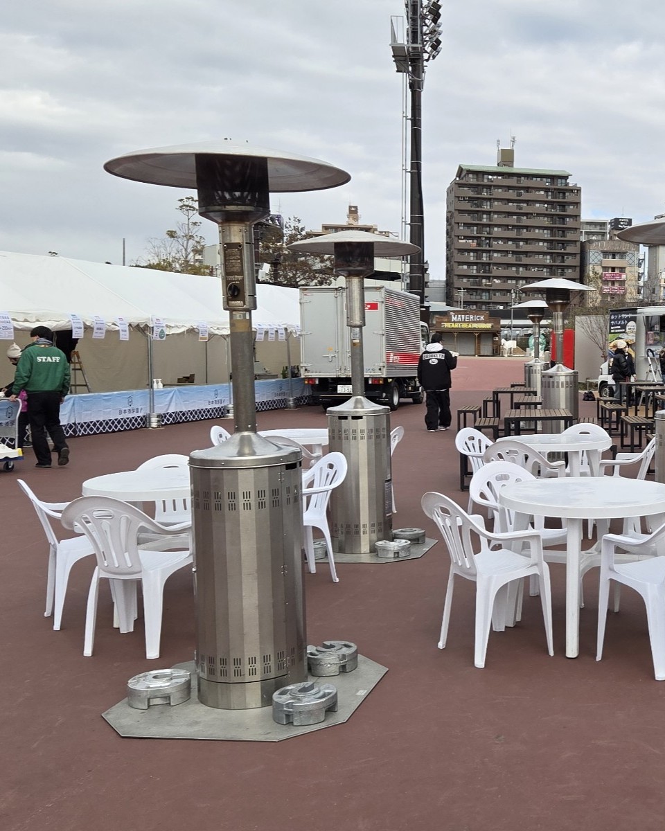 外でもあったか♪屋外用ガスストーブをイベント21がご提案いたします!